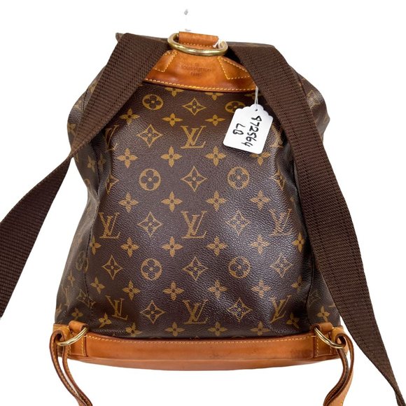 Authentic Louis Vuitton Backpack Bag Montsouris GM Monogram Used LV Handbag Vint - Picture 2 of 14